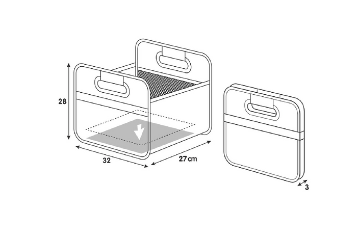 LAMPA Shop&amp;Store M Einkaufskorb, faltbarer Aufbewahrungsbehälter, 32 x 27 cm