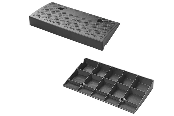 Set aus zwei ProPlus 361570 Auffahrrampen, Gummirampen 7 cm, 3000 kg