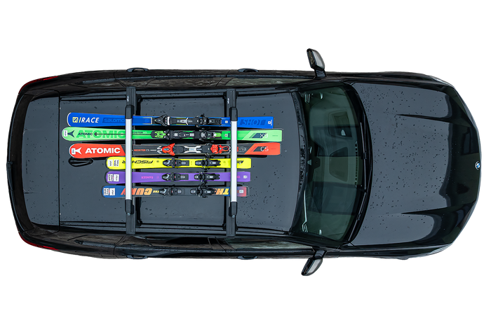 Inter Pack Frostline 6 – ausziehbarer Aluminiumhalter für 6 Paar Ski oder 4 Snowboards