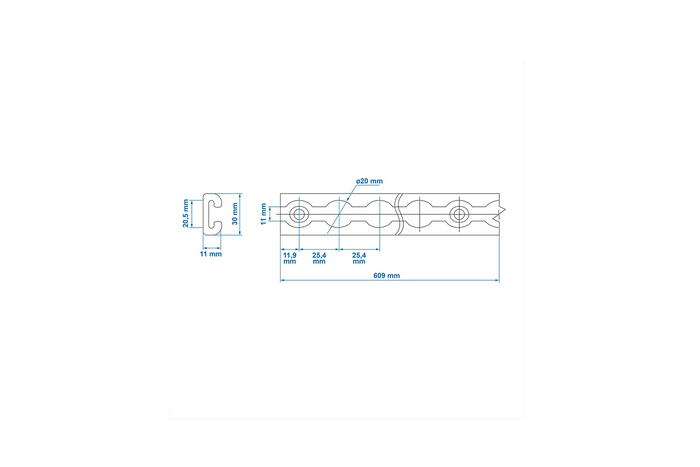 ProPlus 342176 Frachtschiene für Fluggesellschaften, Aluminium-Frachtschiene, 100 cm