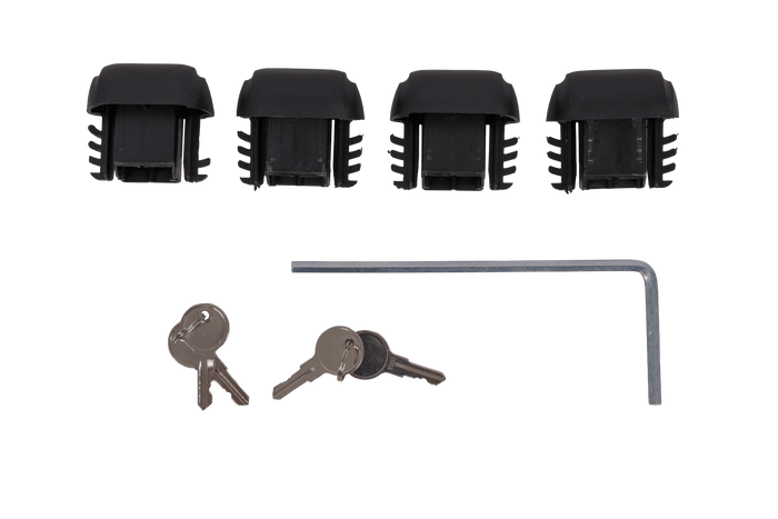 Eco Alubase 135 Dachträger - universeller Aluminium-Dachträger für offene Dachreling (schwarz)