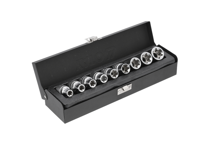 YATO YT-0521 Torx-Steckschlüsselsatz E10–E24, 9-teilig