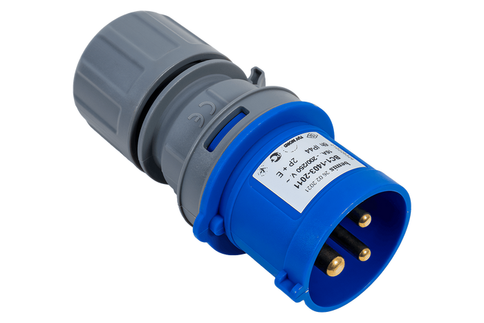 MANTES 3P-Elektrostecker, männlicher Stecker, tragbar, 16 A, 230 V
