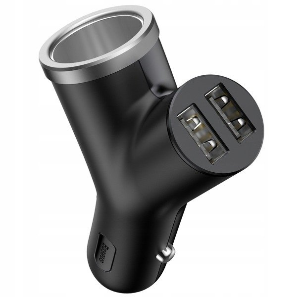 BASEUS Y-Typ 2xUSB-Autoladegerät, Zigarettenanzünderbuchse 40W
