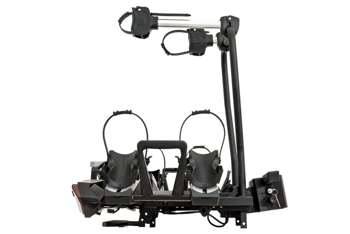 Inter Pack Velox 2 LED – faltbarer Anhängerkupplungs-Fahrradträger für 2 Fahrräder mit LED-Beleuchtung