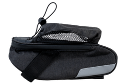 PROFEX 82318 Lange schwarze Luxus-Fahrradsatteltasche mit Flaschenfach