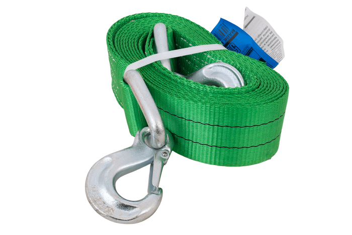 Abschleppseil mit Haken HILLS Abschleppgurt 5 m/60 mm/6 t grün