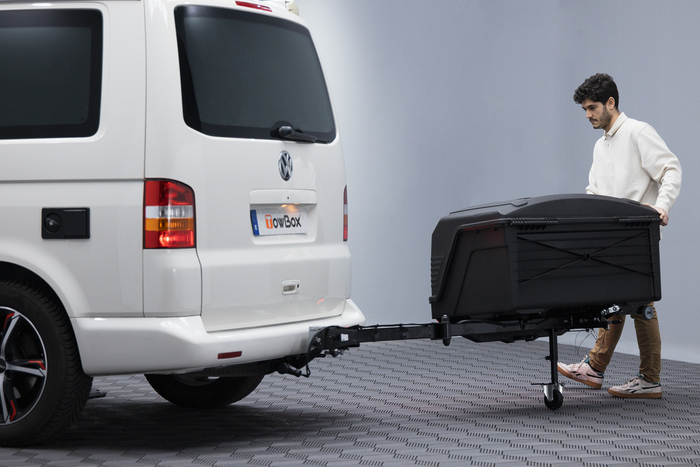 Towbox Camper Alpha schwarze LED (kurz) - Heckträgerbox