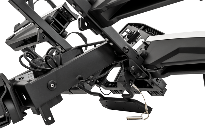 Inter Pack Velox 2 LED – faltbarer Anhängerkupplungs-Fahrradträger für 2 Fahrräder mit LED-Beleuchtung