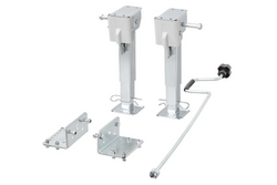 Set aus zwei ausziehbaren Stützen mit Kurbel und ProPlus 361500 Halterung für 1000 kg Pritschenanhänger 290-460 mm
