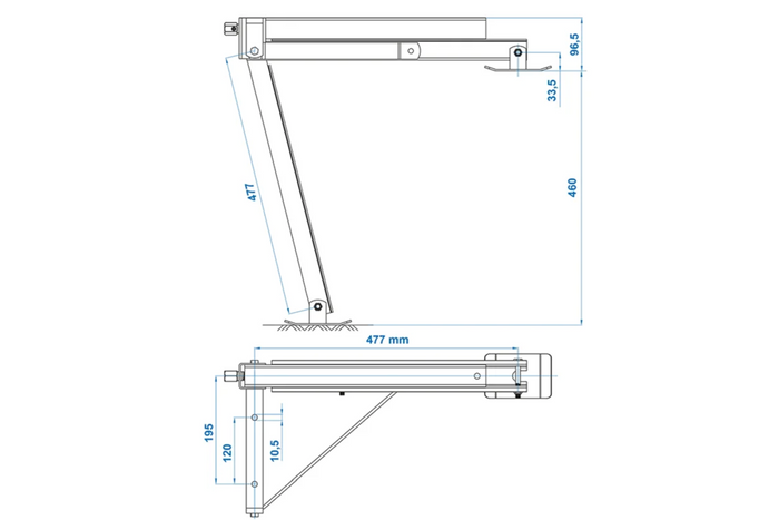 ProPlus 361510V01 ausziehbare Eckstütze, links vorne/rechts hinten, für Anhänger, 600 kg, 460 mm
