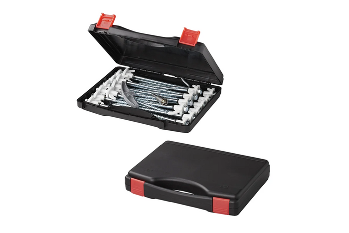 Set mit Schraubheringen für ProPlus 365014 Metallheringe mit Haken 20x20cm