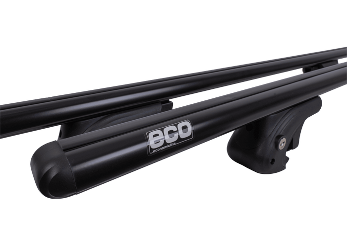 Eco Alubase 120 Dachträger - universeller Aluminium-Dachträger für offene Dachreling (schwarz)
