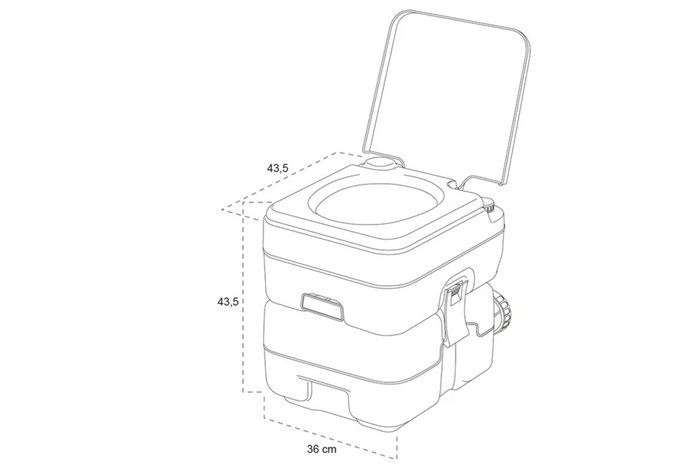 ProPlus 370415CR Tragbare Campingtoilette Grau 10L/10L