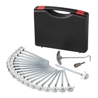 Set mit Schraubheringen für ProPlus 365014 Metallheringe mit Haken 20x20cm