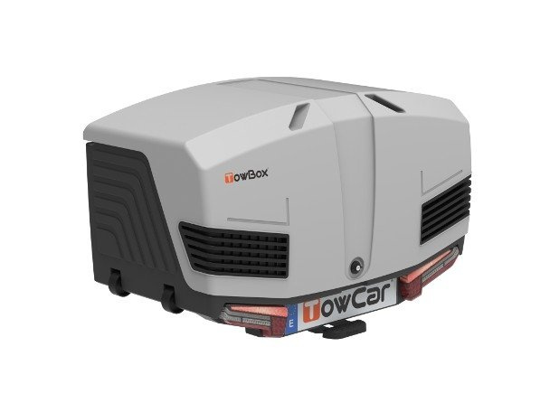 Towbox V3 Grey LED Edition – Gepäckbox für die Anhängerkupplung