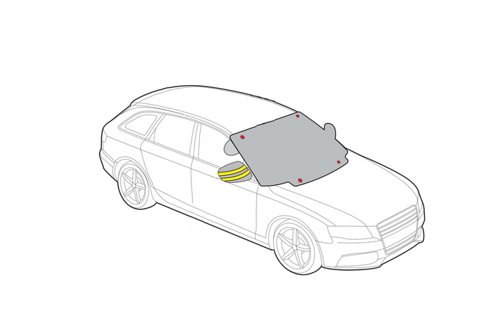 4 Jahreszeiten LAMP Fenster- und Spiegelmatte, magnetischer Bezug, 147/185 x 120 cm