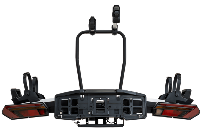 Inter Pack Velox 2 LED – faltbarer Anhängerkupplungs-Fahrradträger für 2 Fahrräder mit LED-Beleuchtung