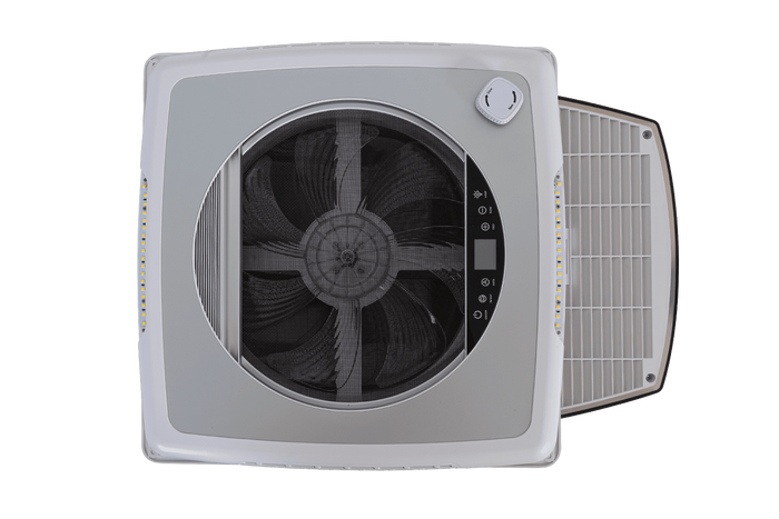 Automatischer Dachventilator PUNDMANN PLUS FAN für Wohnmobile mit Beleuchtung und Rollo 400×400 mm