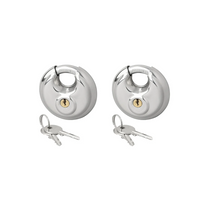 Set aus zwei ProPlus 341319S runden Vorhängeschlössern, Scheibenschlössern, 70 mm