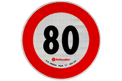 Reflektierender Aufkleber LAMP Geschwindigkeitsbegrenzung 80 km/h Schild B-33