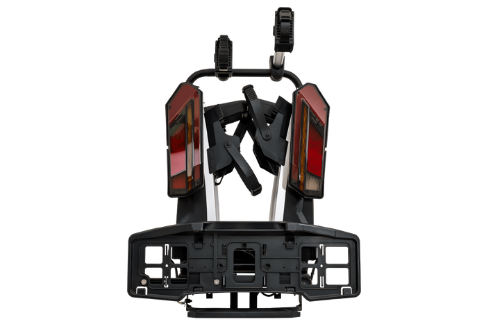 Inter Pack Velox 2 LED – faltbarer Anhängerkupplungs-Fahrradträger für 2 Fahrräder mit LED-Beleuchtung