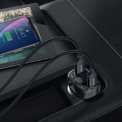 BASEUS T FM-Transmitter mit Bluetooth 4.2, MP3-Player, Kfz-Ladegerät und 2x USB 3,4 A