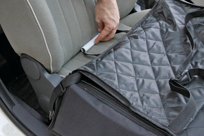 Hundetransportbox mit Lampe, Autositzschutz 40x40cm