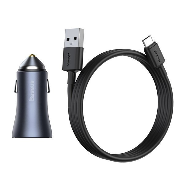 BASEUS Golden Pro 2xUSB 40W Autoladegerät-Set + USB-Kabel