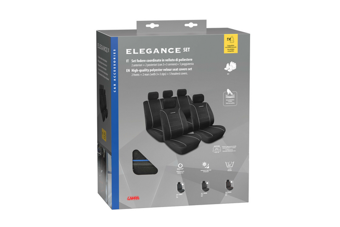 LAMPA Elegance blau, Satz Autositzbezüge für Vorder- und Rücksitze