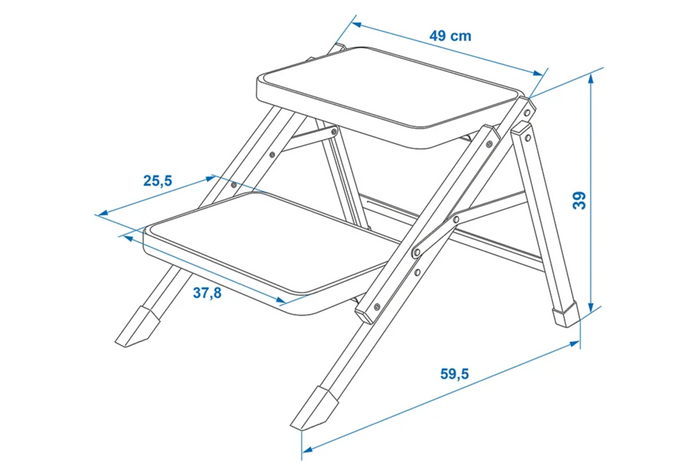 ProPlus 360823V01 Faltbare Campingtreppe, Zweistufentreppe, 150 kg