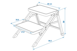 ProPlus 360823V01 Faltbare Campingtreppe, Zweistufentreppe, 150 kg