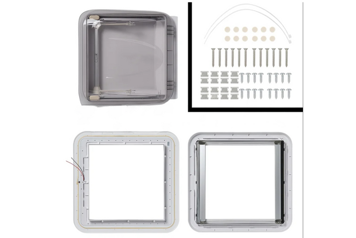ProPlus 610905V01 Dachfenster-Dachlüfter für Wohnmobile mit LED-Beleuchtung 400x400mm