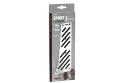 Fahrerfußstütze mit Aluminium-Erhöhung und rutschfester Gummibeschichtung