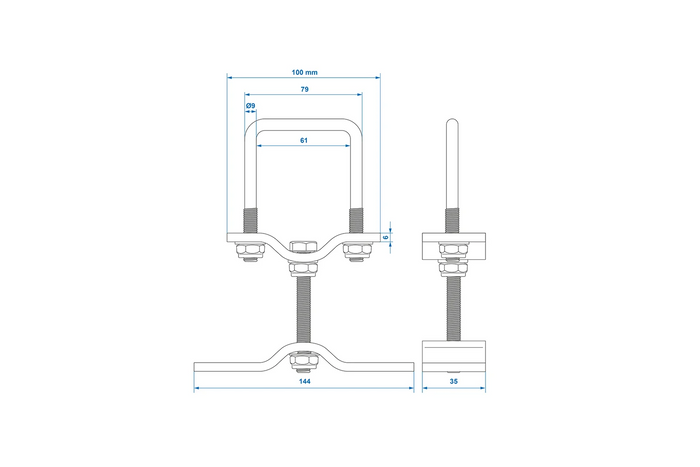 ProPlus Reserveradhalterung für Anhänger mit 60x60mm-Profil