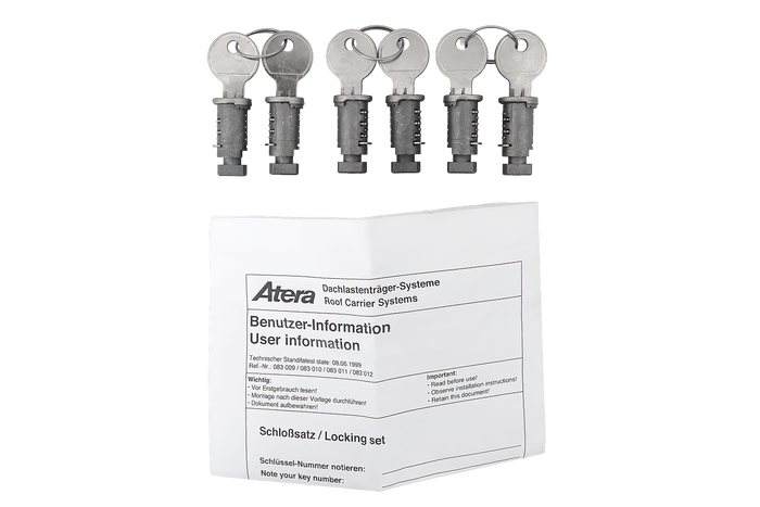 Atera Schloss- und Schlüsselset (6-teilig + 2 Schlüssel) 083011