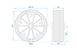 Ersatzrad für ProPlus 341549 Vollgummi-Stützrad 220x70mm