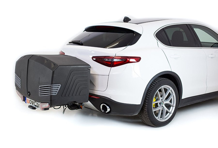 Towbox V3 Camper lang schwarz - Gepäckbox für Anhängerkupplung