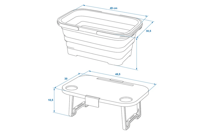 Picknickkorb mit Deckel ProPlus 370315, faltbarer Korb mit Tischfunktion, 20 l