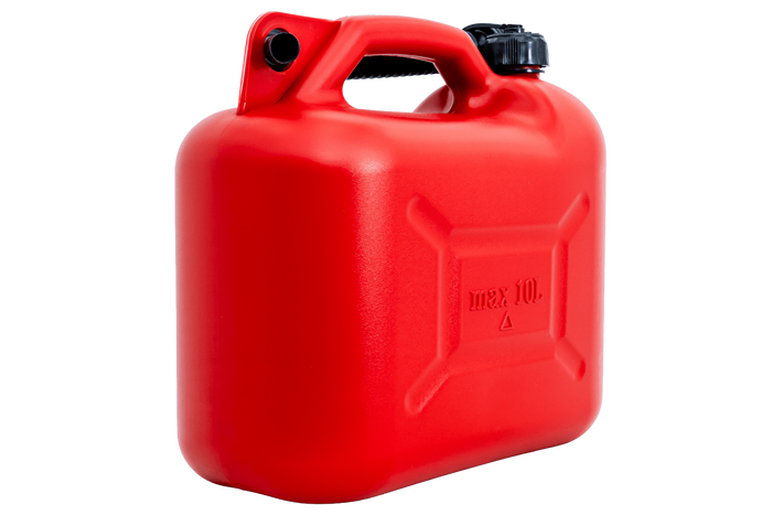 10-Liter-HERMON-Kunststoffkanister mit Trichter, rot