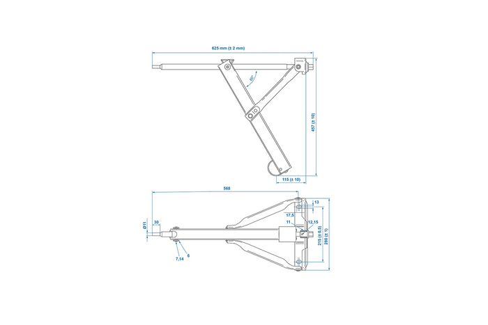 ProPlus 361501 ausziehbarer Eckstabilisator für 500-kg-Anhänger, 457 mm