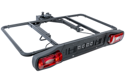 Plattform mit Anhängerkupplungsbox + Adapter für den Transport von 3 Fahrrädern Inter Pack Re-Cargo
