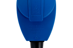 MANTES 2P+E abgewinkelter CEE-Stecker mit zusätzlicher Steckdose 16A 230V