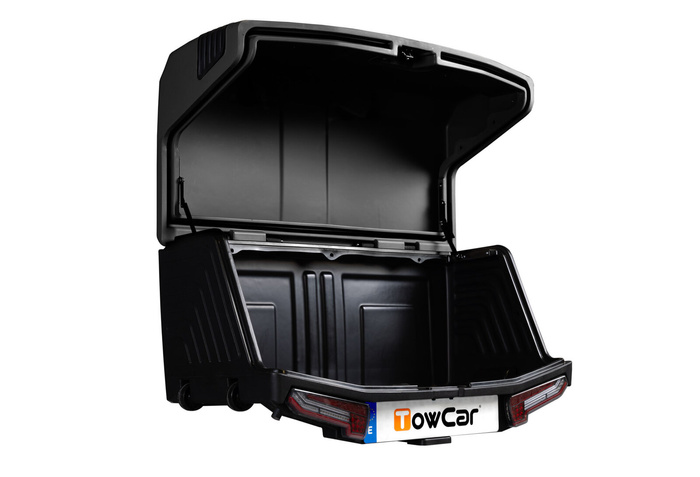 Towbox V3 Camper lang schwarz - Gepäckbox für Anhängerkupplung