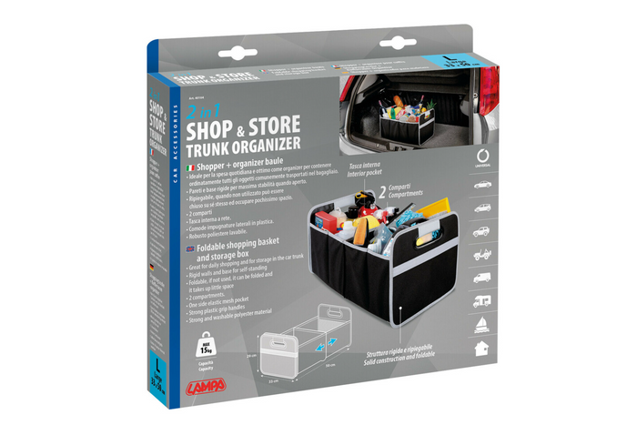 LAMPA Shop&Store L Einkaufskorb, faltbarer Aufbewahrungsbehälter, 50 x 33 cm