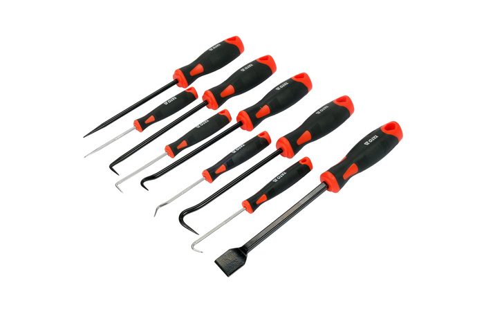 YATO YT-08426 Hakenset mit Griff, 8 Haken und Dichtungsschaber