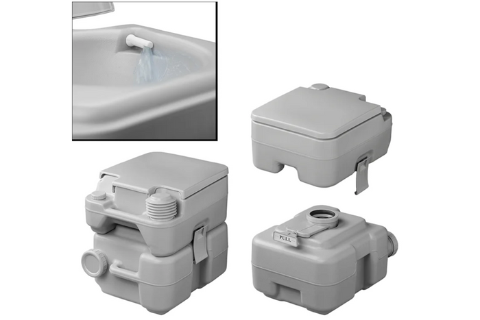 ProPlus 370415V01CR Tragbare Campingtoilette Grau 10L/20L