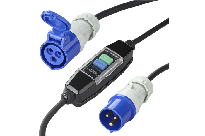 ProPlus 373589 CEE-Adapterkabel mit Fehlerstromschutzschalter, 120 cm