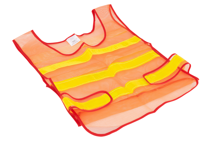 HERMON XXL orangefarbene reflektierende Weste mit seitlichem Klettverschluss