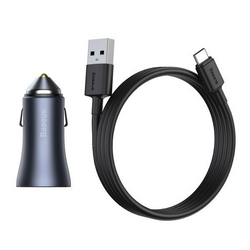 BASEUS Golden Pro 2xUSB 40W Autoladegerät-Set + USB-Kabel